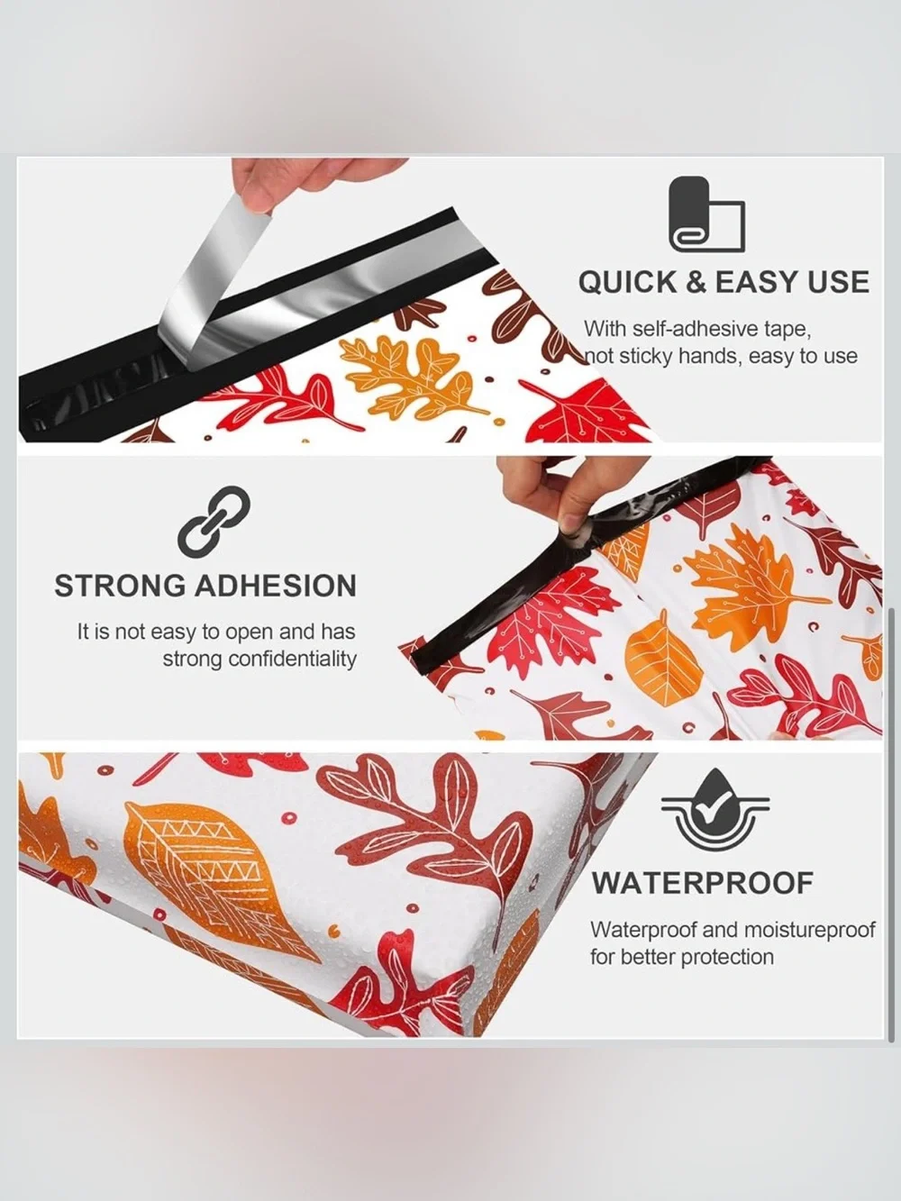 20 Maple Leag Polymailers 10x13 Waterproof Shipping Bags
